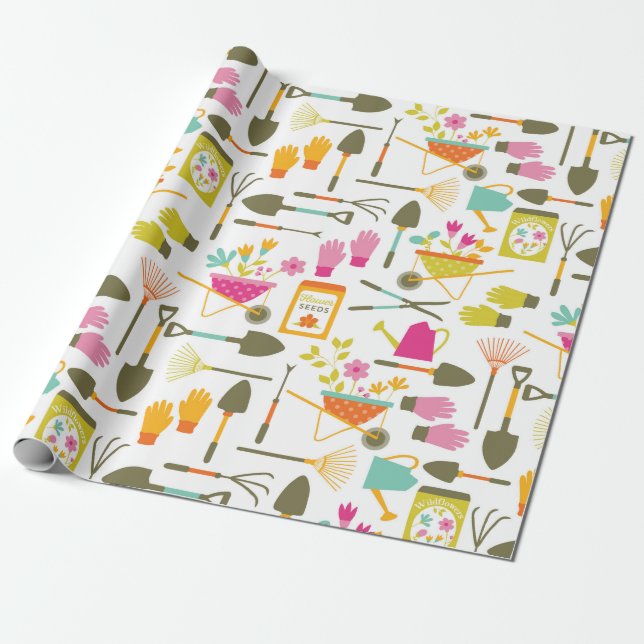 Presente Papel de moldagem das ferramentas de jardim bonito (Desenrolado)
