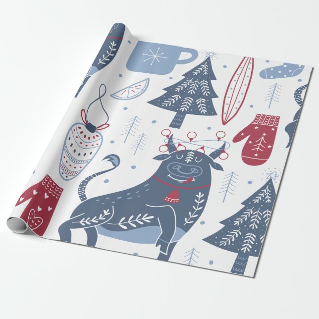 Presente Papel de Moldagem das Ilustrações de Natal das Cin (Desenrolado)