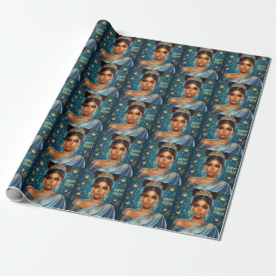 Presente Papel de moldagem de água azul da Esther