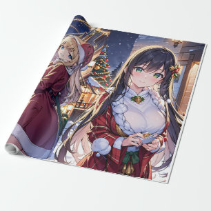 Presente Papel de moldagem de anime natalino