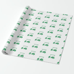 Presente Papel de moldagem de carrinho de golfe em verde