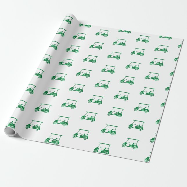 Presente Papel de moldagem de carrinho de golfe em verde (Desenrolado)
