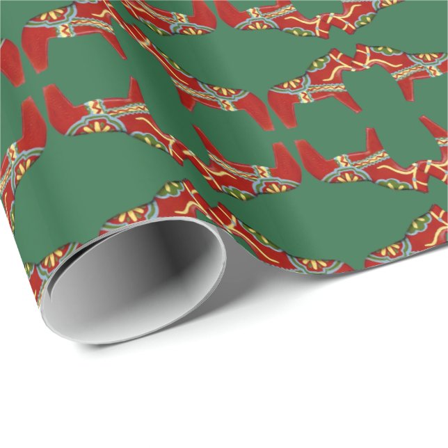 Presente Papel de Moldagem de Cavalo de Natal Dala (Ponta do rolo)