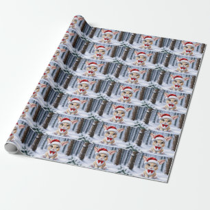 Presente Papel de moldagem de coelhinho Santa Hat