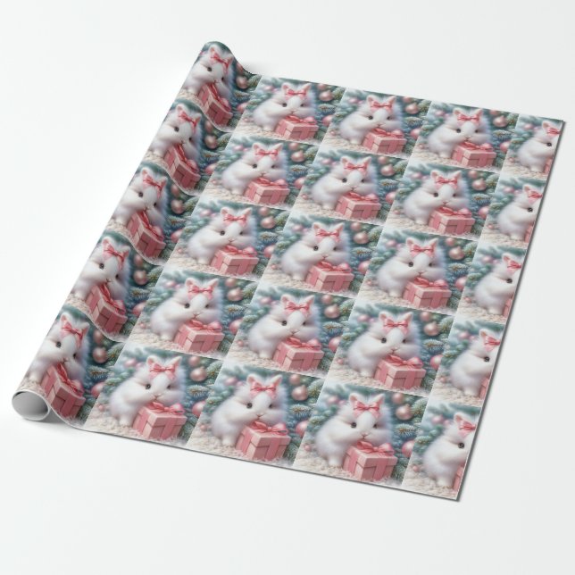 Presente Papel de moldagem de coelho Natal (Desenrolado)