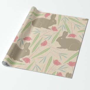 Presente Papel de moldagem de coelho primavera Meadow