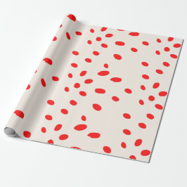 Presente Papel de moldagem de férias dotado vermelho e crem