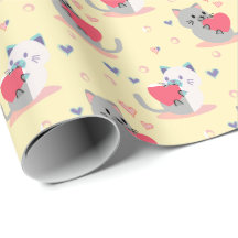 Papel de moldagem de Gato Amarelo Pastel - Gatinho
