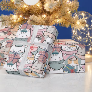 Presente Papel de moldagem de gato de pastel bonito