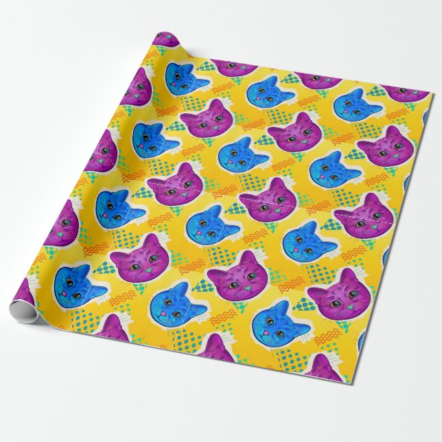 Presente Papel de moldagem de gatos adoráveis (Desenrolado)