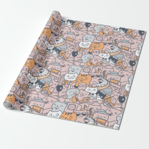 Presente Papel de moldagem de gatos adoráveis