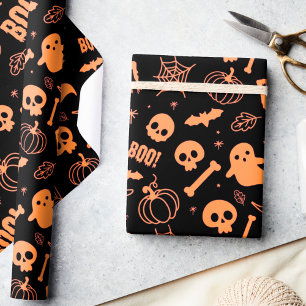 Presente Papel De Moldagem De Halloween Crianças De Laranja
