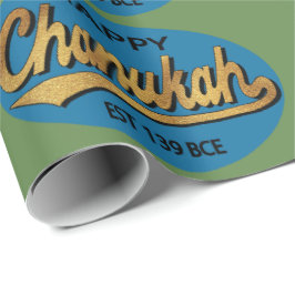 Presente Papel de Moldagem de Hanukkah "Retro Happy Chanuka