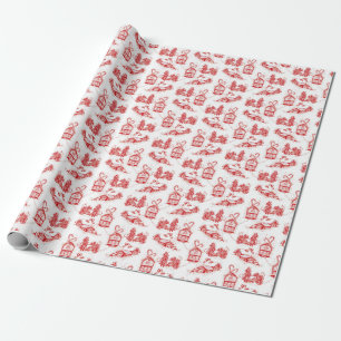 Presente Papel de moldagem de madeira de Natal Vermelha