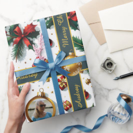 Presente Papel de moldagem de Natal com Foto e Texto