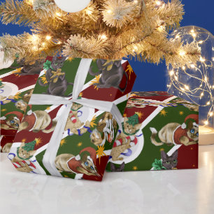 Presente Papel de moldagem de natal de Kitty Cat