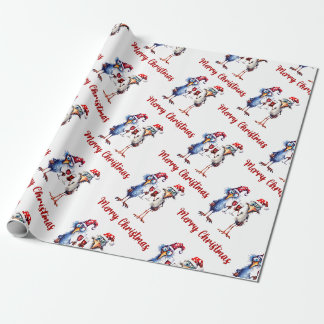 Presente Papel de Moldagem de Natal de Pássaros Quirky