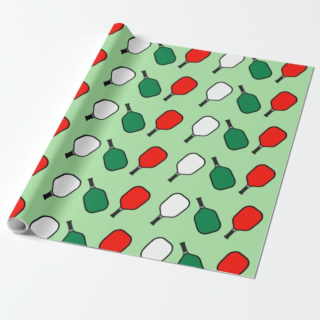 Presente Papel de moldagem de Natal de Pickleball (Desenrolado)