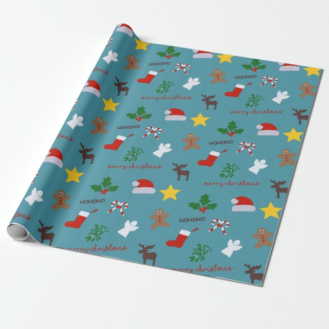 Presente Papel de moldagem de natal divertido (Desenrolado)