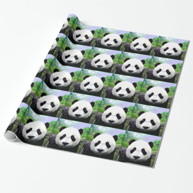Presente Papel de moldagem de Natal do Urso Panda (Desenrolado)