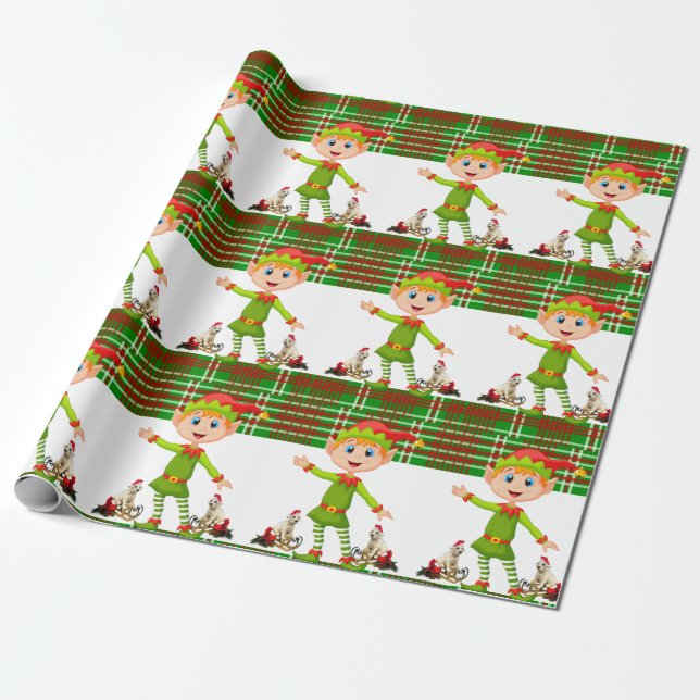 Presente Papel de moldagem de Natal Elf (Desenrolado)