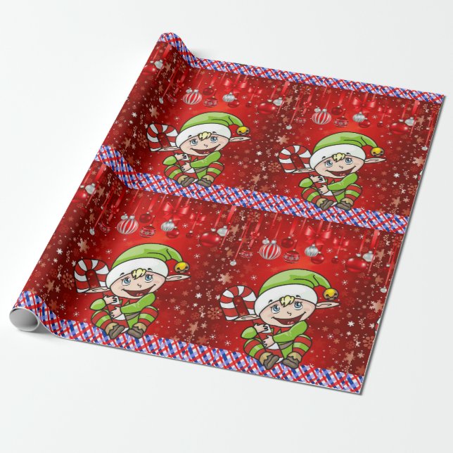 Presente Papel de moldagem de Natal Elf (Desenrolado)
