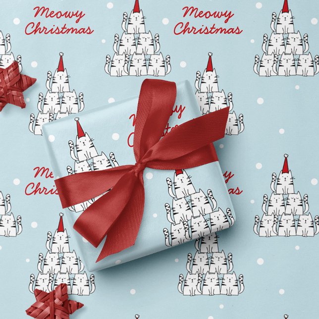 Presente Papel de moldagem de natal em árvore de gato bonit (Criador carregado)