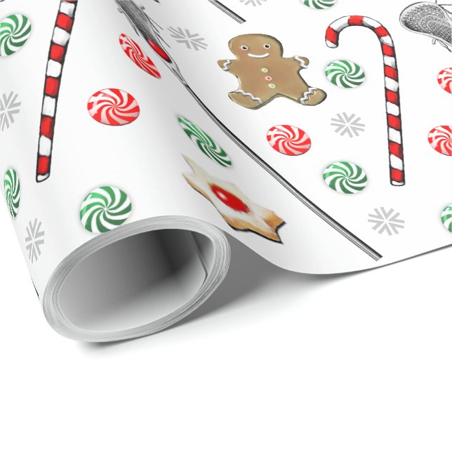 Presente Papel de moldagem de natal Lacrosse (Ponta do rolo)