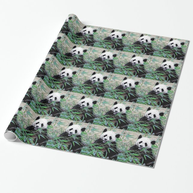 Presente Papel de moldagem de Natal Panda (Desenrolado)