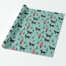Presente Papel de moldagem de Natal para Cachorro Negro
