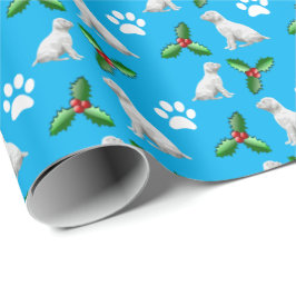 Presente Papel de moldagem de Natal para Cães Brancos