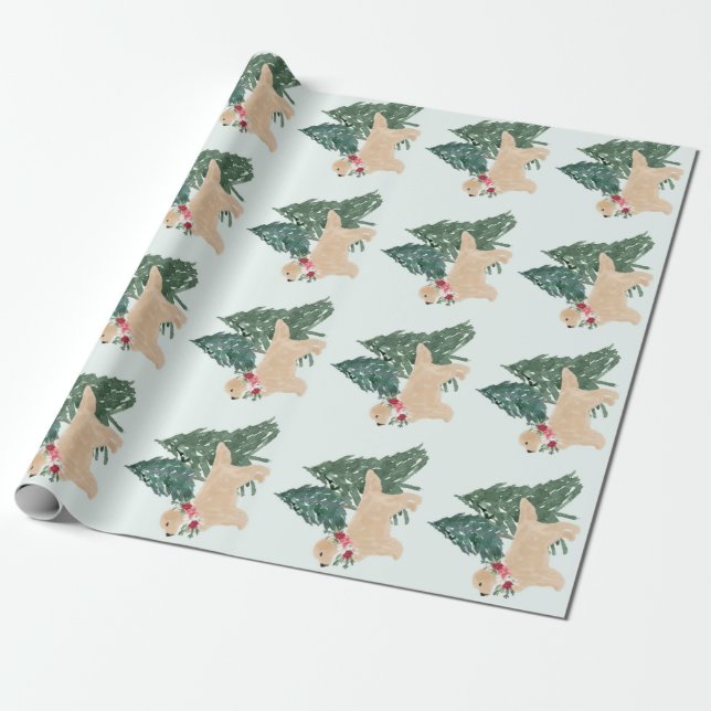 Presente Papel de moldagem de Natal para Ouro (Desenrolado)