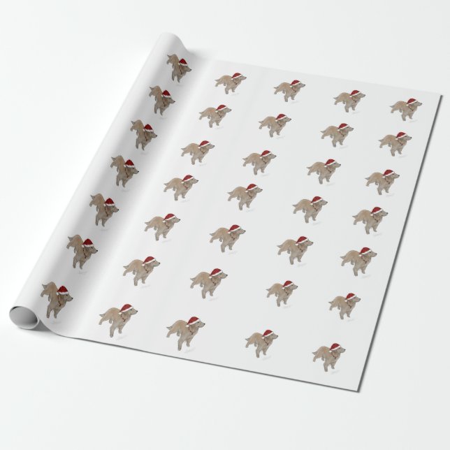 Presente Papel de moldagem de natal para ouro Retriever (Desenrolado)