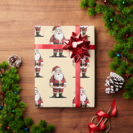 Presente Papel de moldagem de Natal para Papais noeis retro