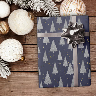 Presente Papel de moldagem de Natal prateado