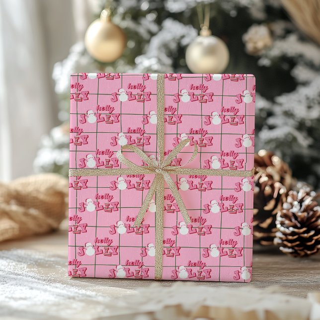 Presente Papel de moldagem de Natal Rosa Moderno (Criador carregado)