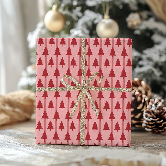 Presente Papel de moldagem de Natal Rosa Moderno (Criador carregado)