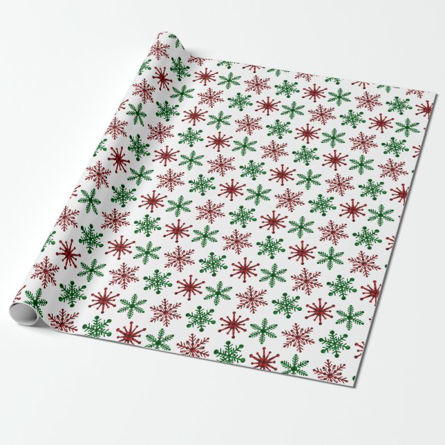 Presente Papel de moldagem de Natal Xadrez Verde Vermelha d (Desenrolado)