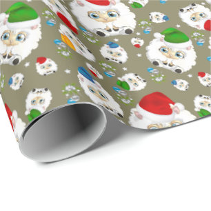 Presente Papel de moldagem de ovelha de Natal em Chubby