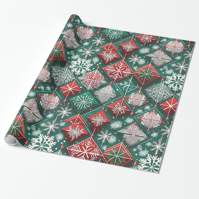 Presente Papel de moldagem de padrão de Natal do Designer (Desenrolado)