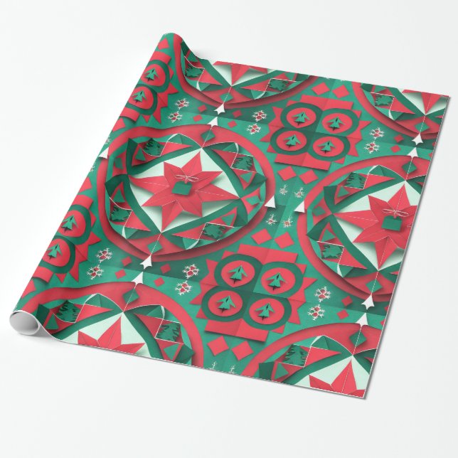 Presente Papel de moldagem de padrão de Natal do Designer (Desenrolado)