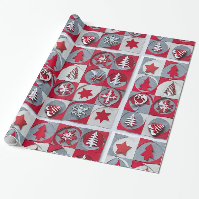 Presente Papel de moldagem de padrão de Natal do Designer (Desenrolado)