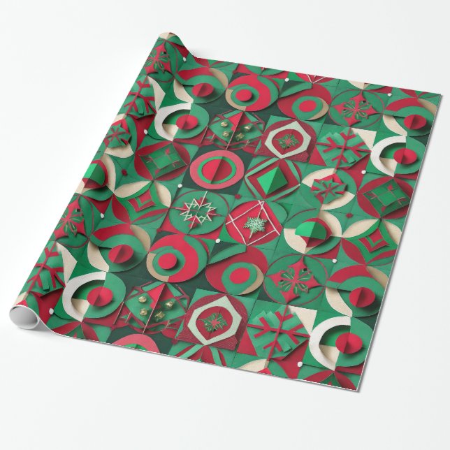 Presente Papel de moldagem de padrão de Natal do Designer (Desenrolado)