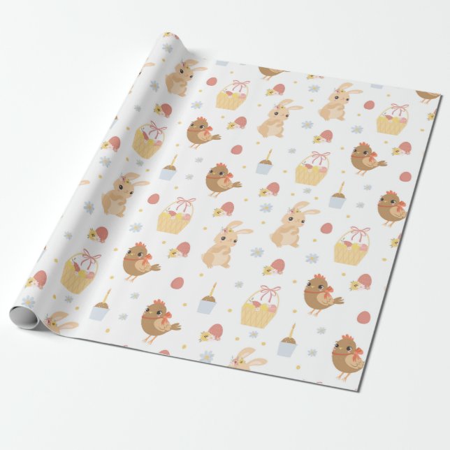 Presente Papel de moldagem de padrão de Páscoa cúbica (Desenrolado)