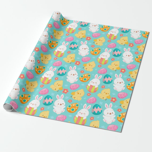 Presente Papel de moldagem de padrão de Páscoa cúbica (Desenrolado)