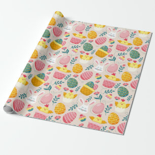 Presente Papel de moldagem de padrão de Páscoa cúbica