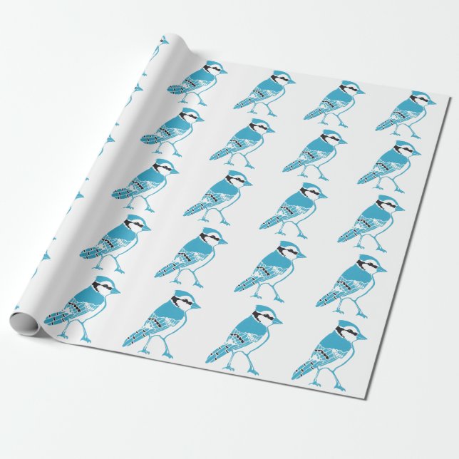 Presente Papel de Moldagem de Padrões Azuis (Desenrolado)
