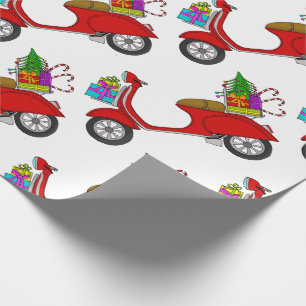 Presente Papel de moldagem de patinete de Natal desenhado à