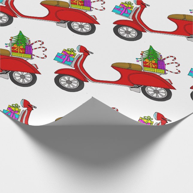 Presente Papel de moldagem de patinete de Natal desenhado à (Ponta)
