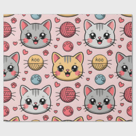 Presente Papel de moldagem de rosto de gato bonito - Presen